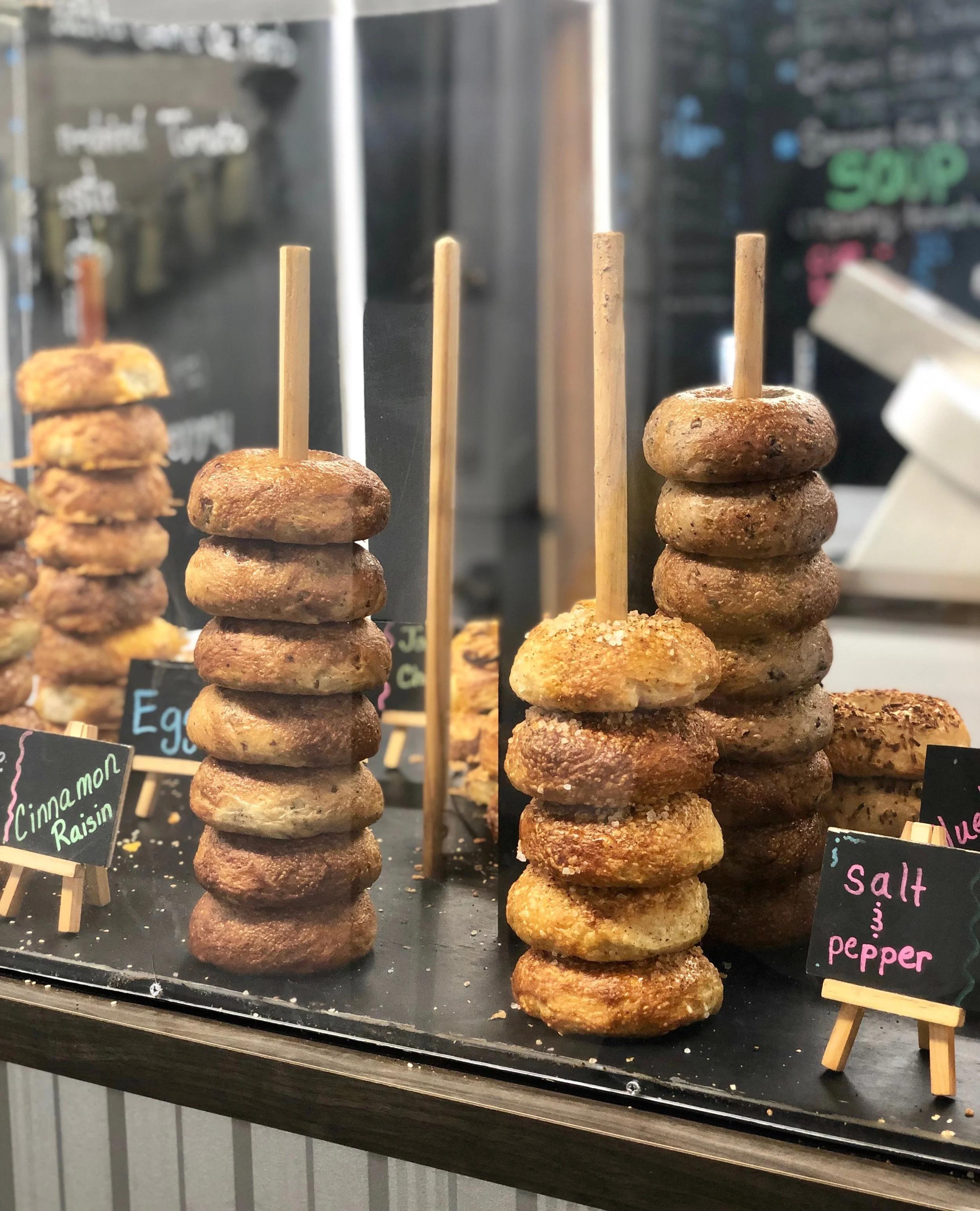 Spreading love and cream cheese at Everything Bagels