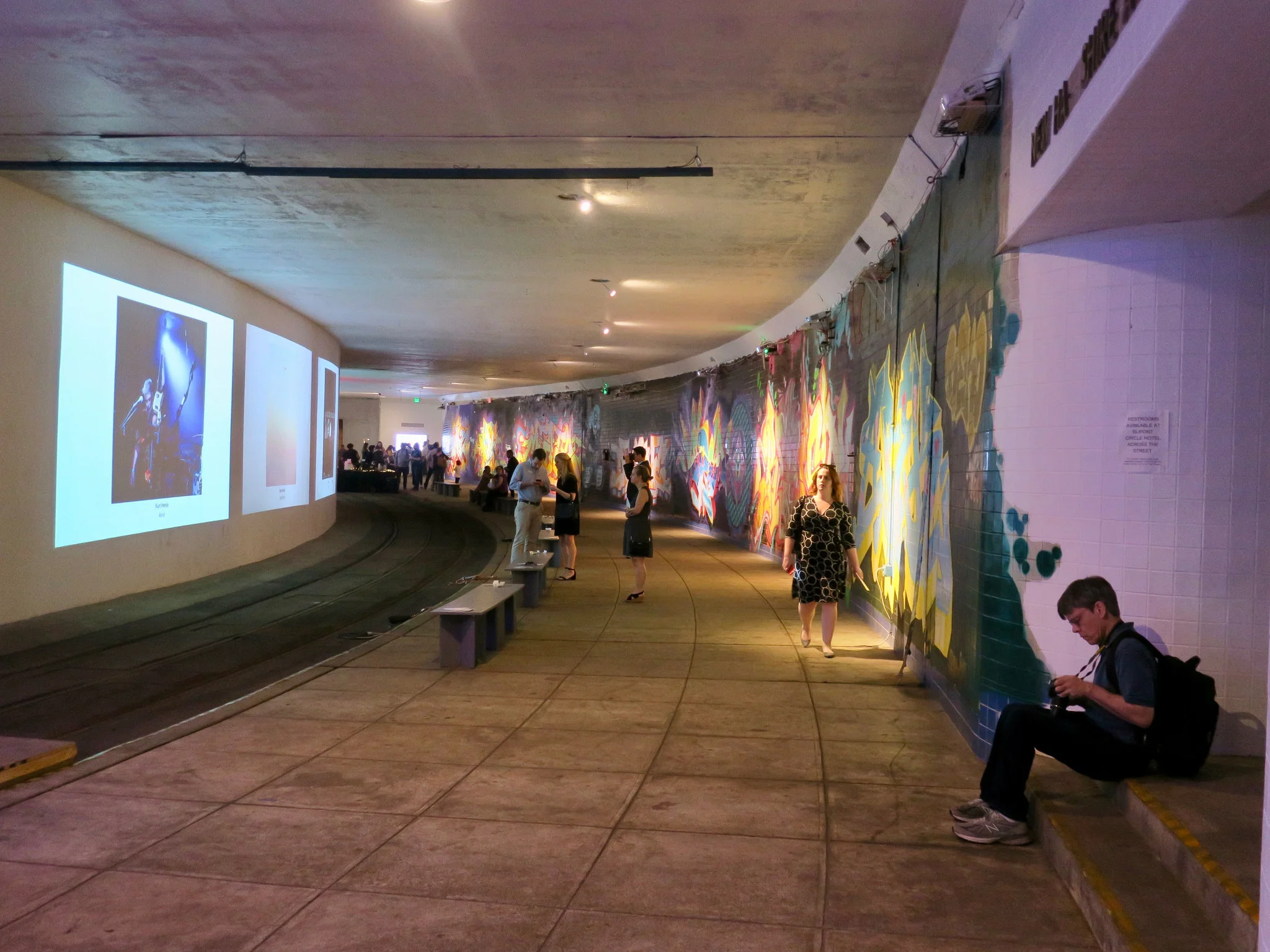A video art exhibit is projected onto tunnel walls. Photo: Joe Flood /CC BY-NC-ND 2.0