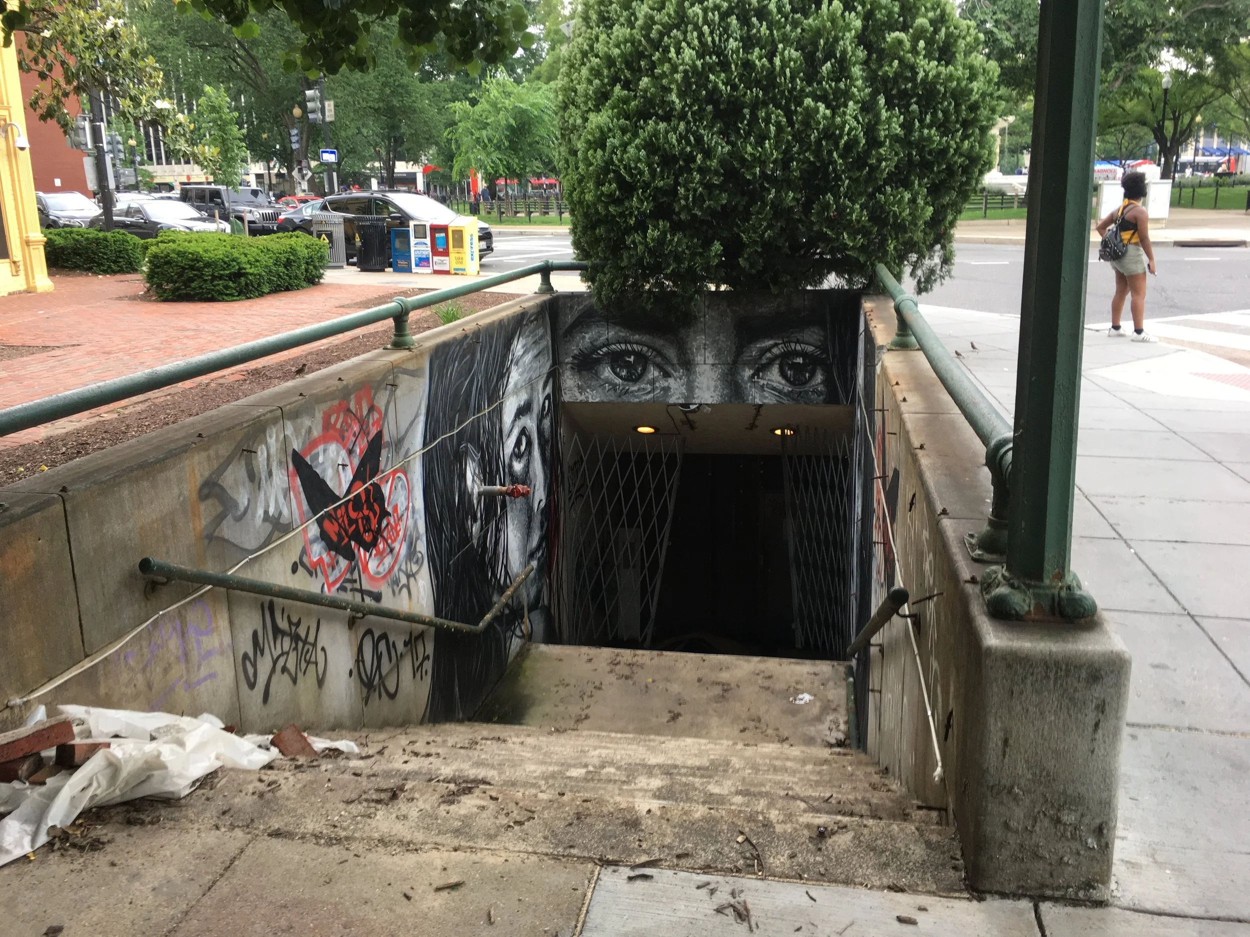 The Massachusetts Avenue entrance has a mural. Photo: Elliot Carter