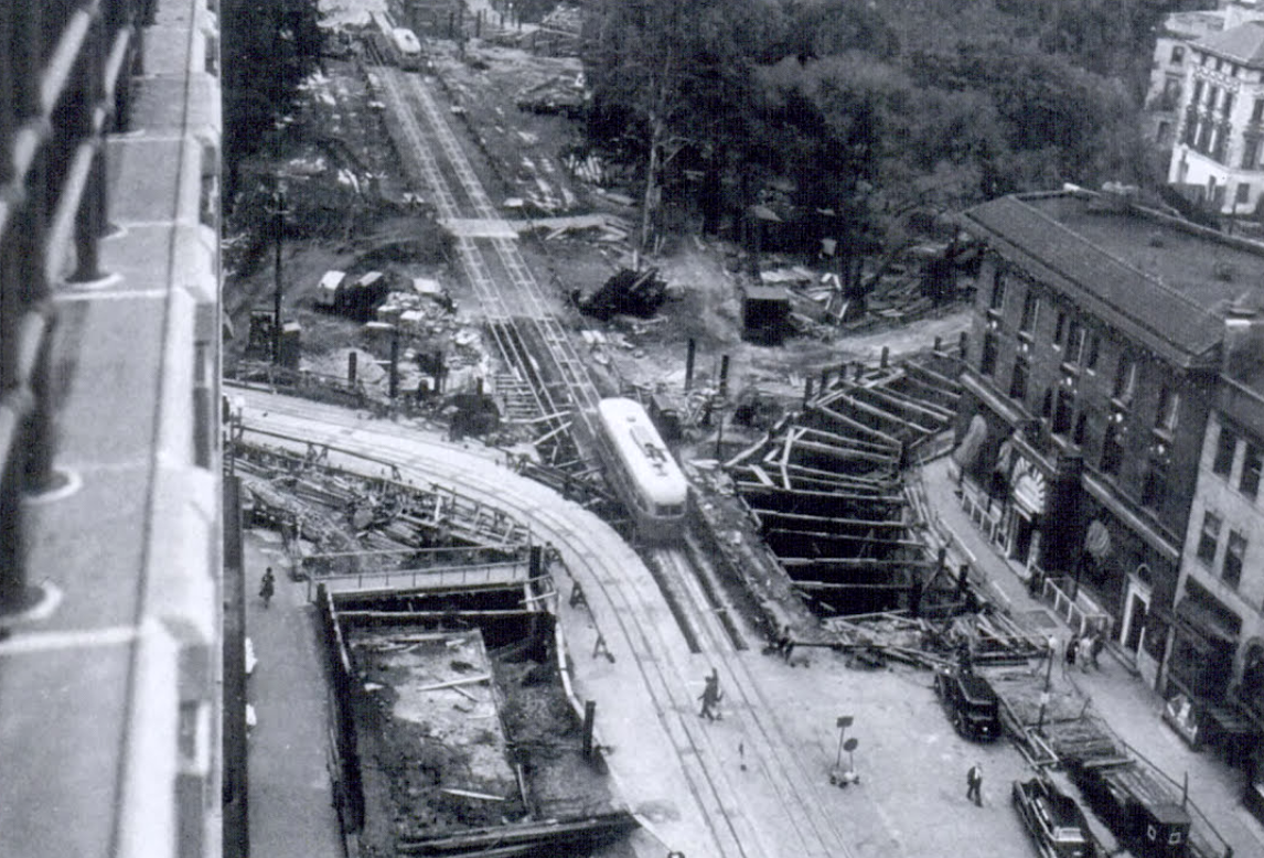 Underpass construction on October 3, 1948. Photo: Washington Star via MLK Library