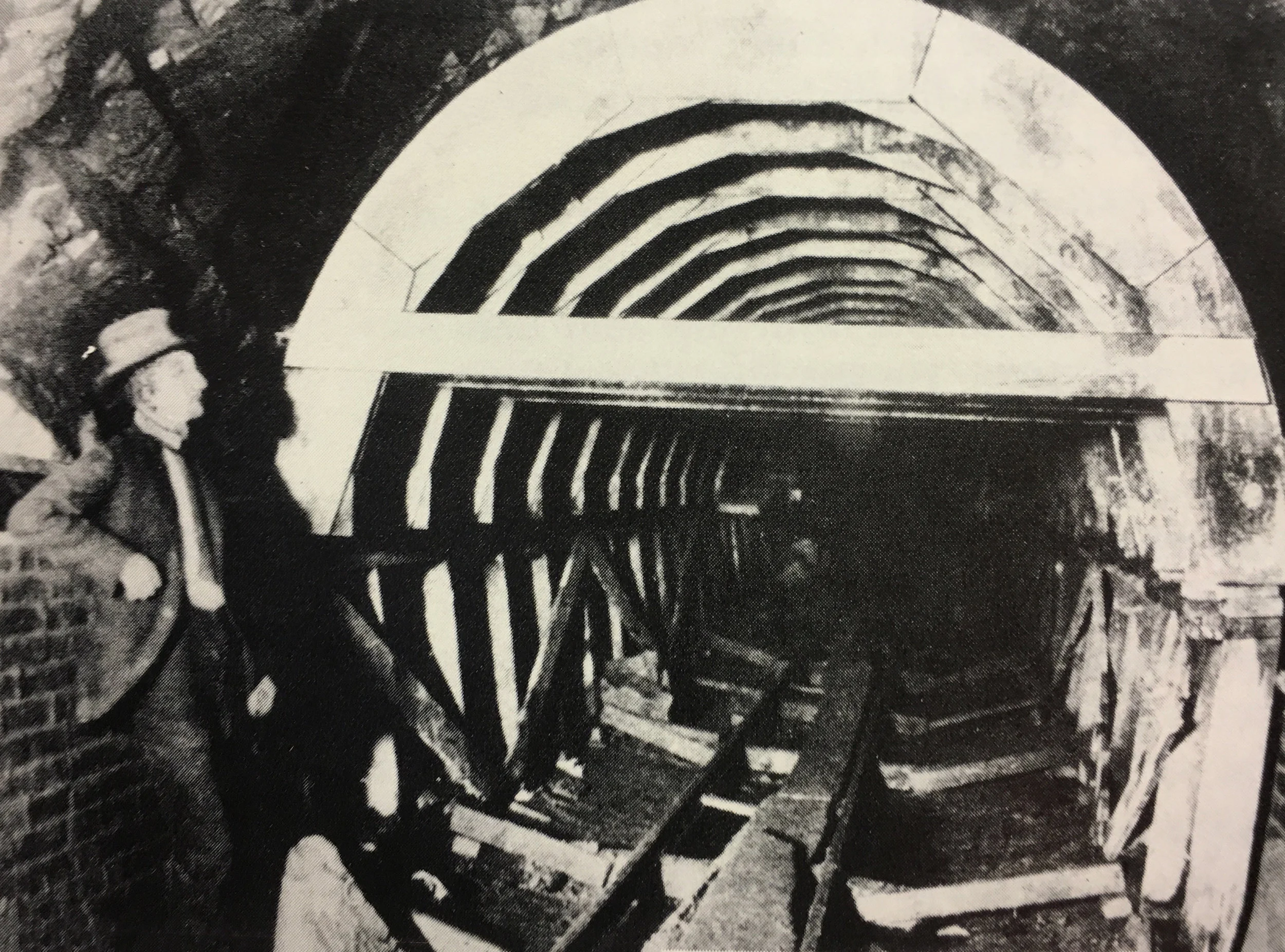 Inspecting the Lydecker Tunnel lining. Photo: Army Corps of Engineers /Public Domain