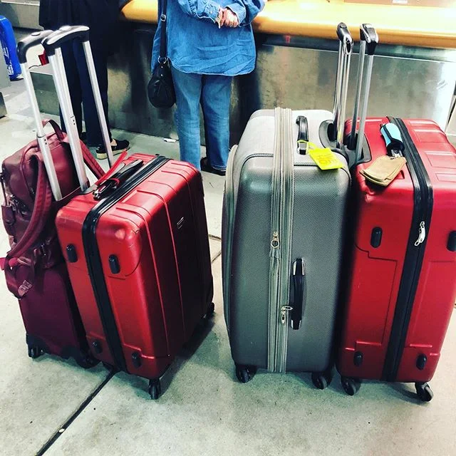 This is what traveling to the west coast for 12 days looks like. One bag is just shoes 👠