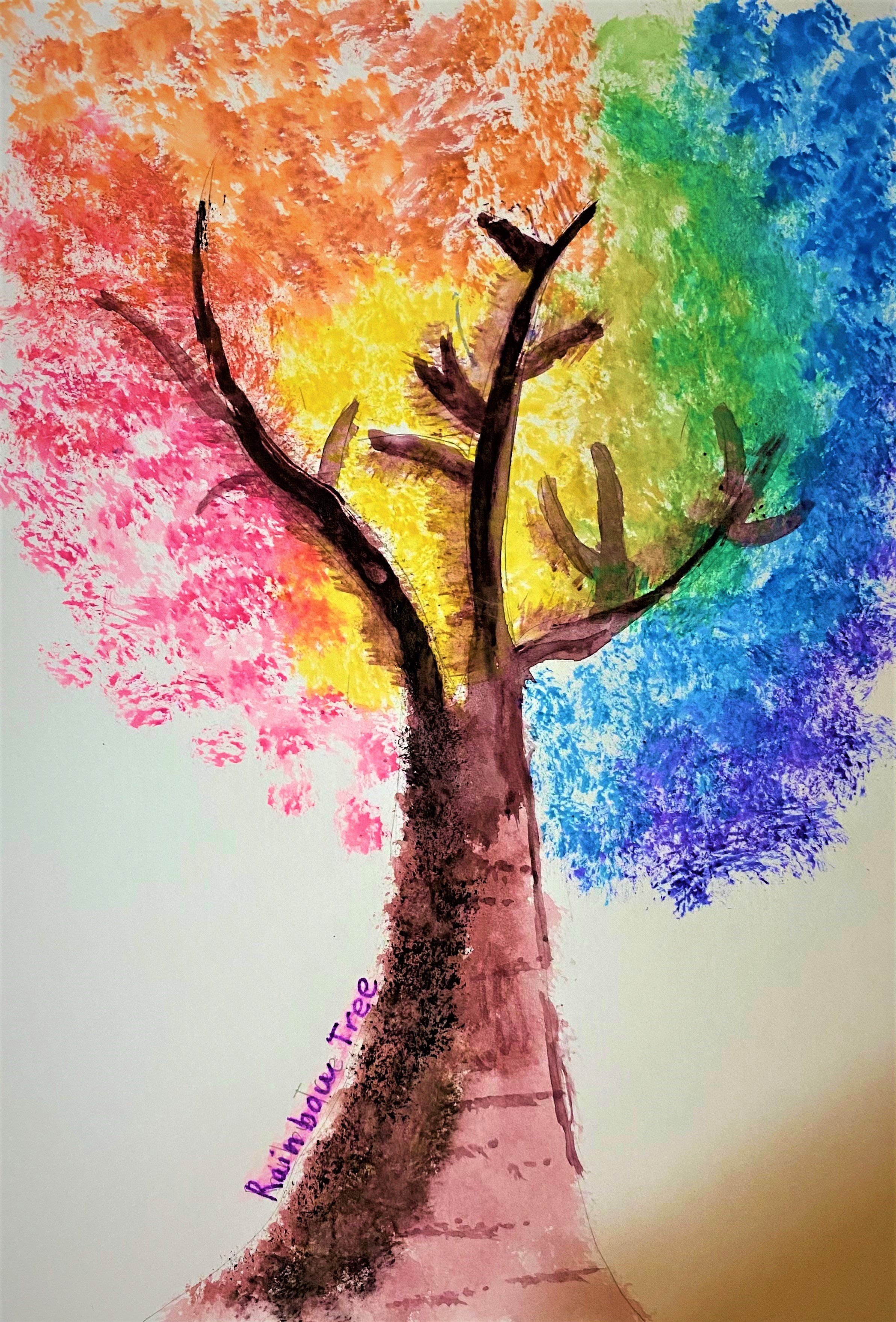 #135, OE, Rainbow Tree, water color, Devin Riley Kuhn, 11.jpeg