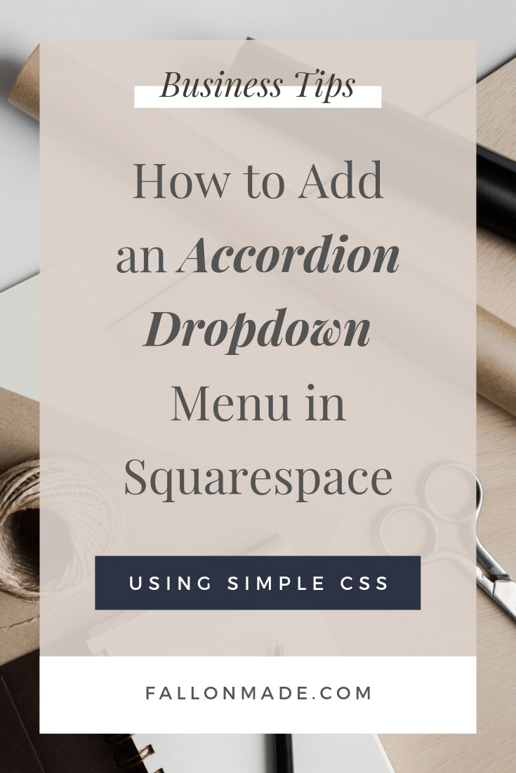 Squarespace drop down menu accordion