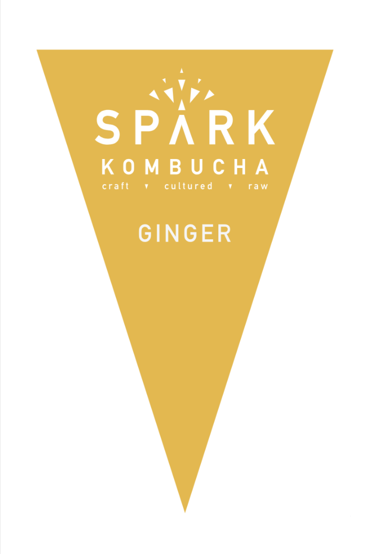 Filtered water, organic white tea, organic black tea, organic kombucha culture, organic cane sugar, and organic ginger juice.