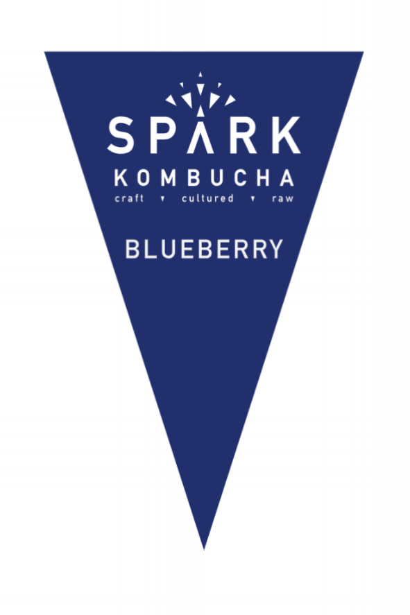 Filtered water, organic white tea, organic black tea, organic kombucha culture, organic cane sugar, and organic blueberry juice.