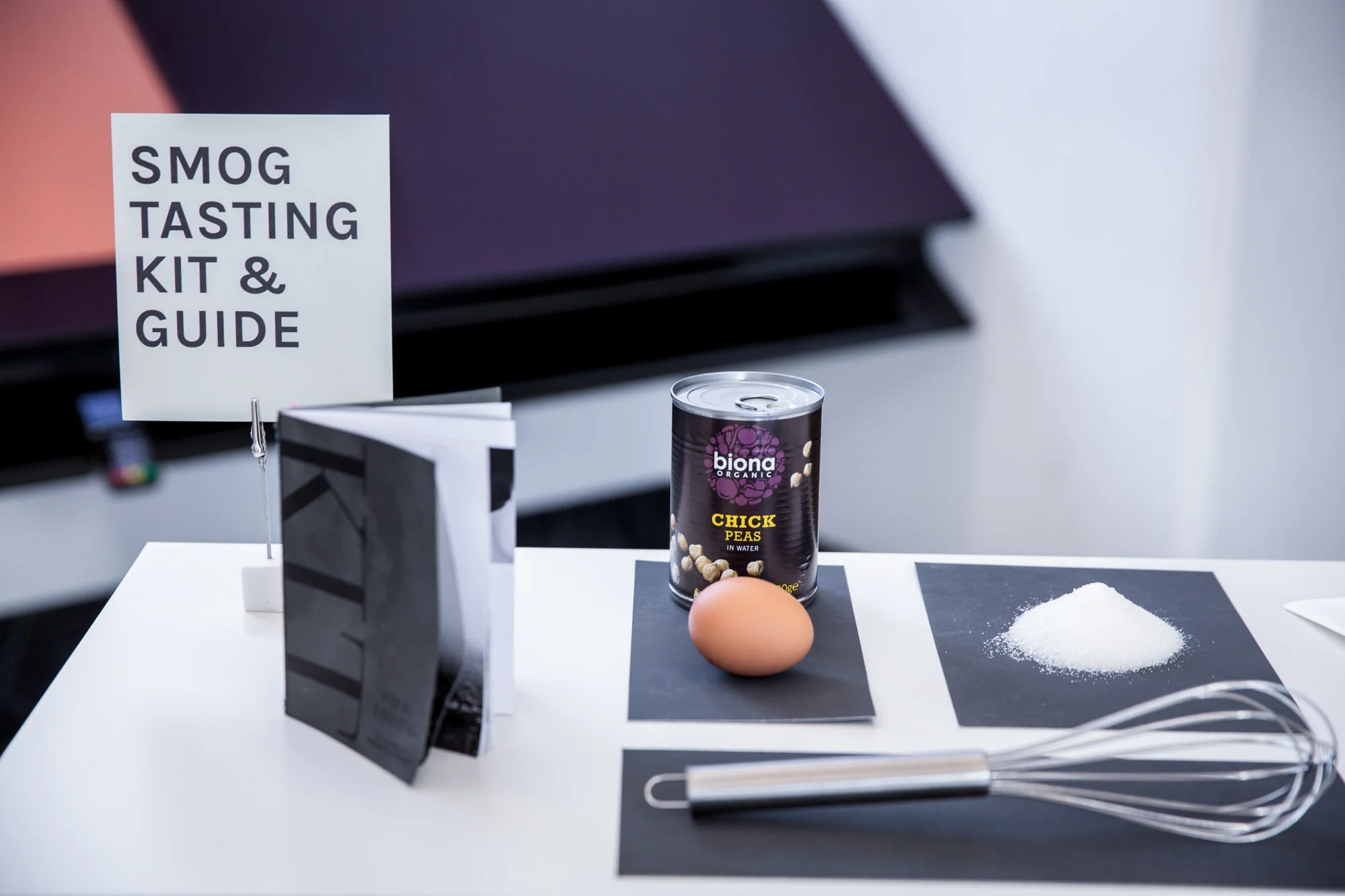 ‘Smog Tasting’ - Meringue with freshly harvested air pollution. Four Food Futures, 2018. Creative direction of four food installations for The Center for Genomic Gastronomy in collaboration with V&A and Rocket Food. Photo by Thomas Alexander Photography/V&A.
