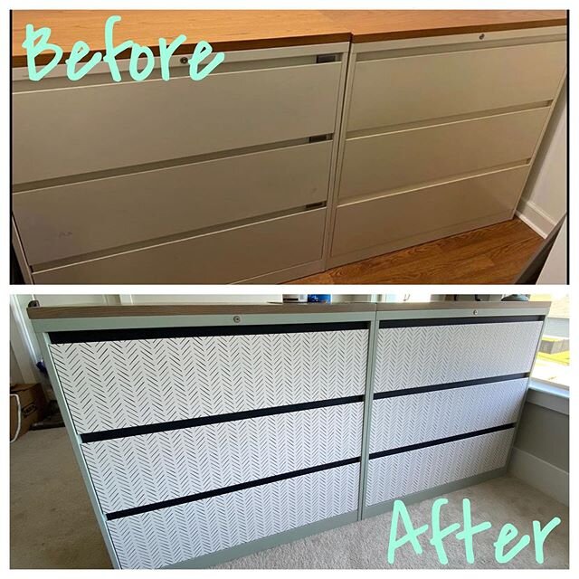 Happy #waybackwednesday everyone! Here&rsquo;s a look at some file cabinets I bought off #facebookmarketplace and #upcycled for my new office space. These required SO much paint and lacquer. And more paint and lacquer. And wallpaper. And more paint a