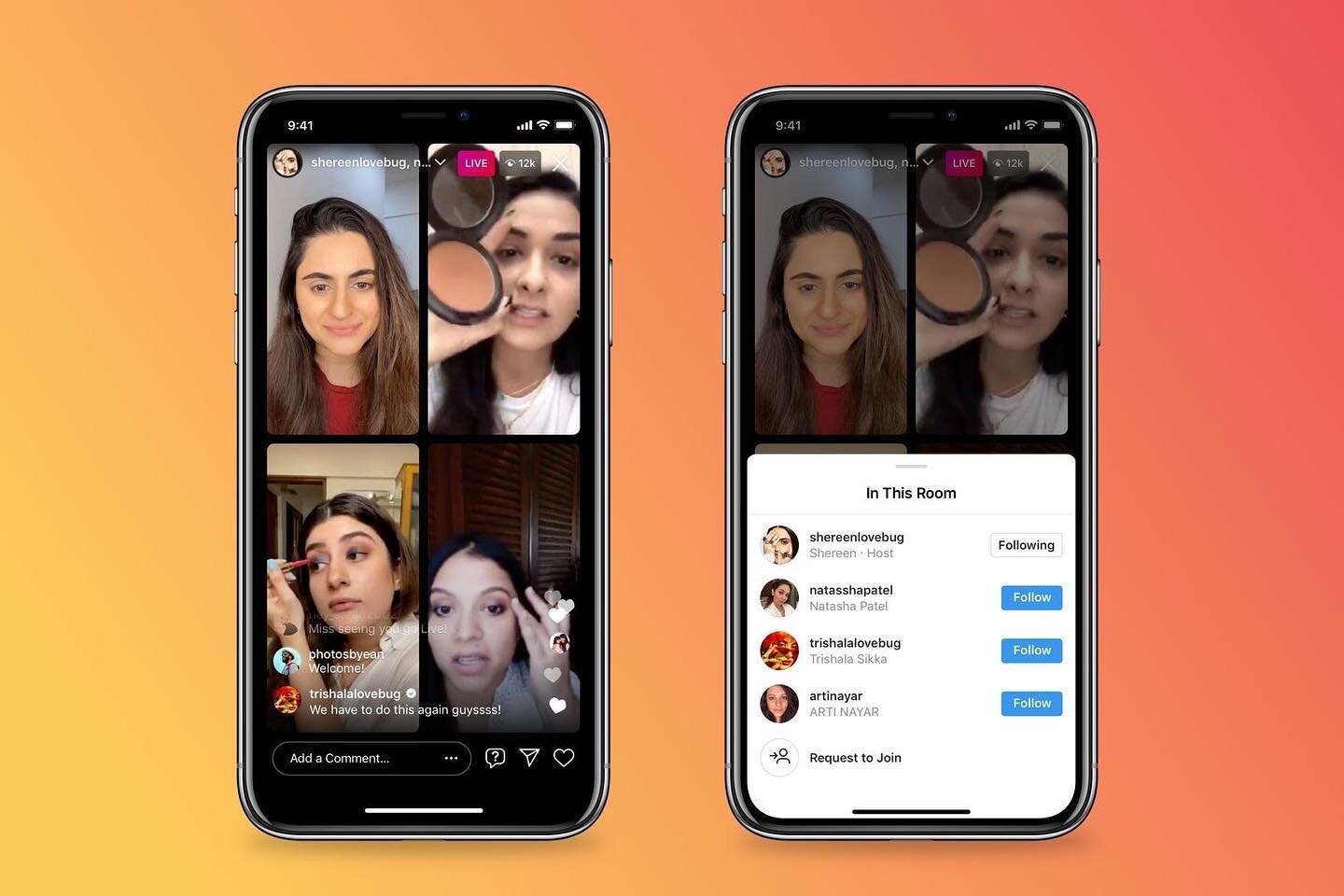 Instagram has launched &lsquo;Live Rooms&rsquo; for live broadcasts with up to four creators.