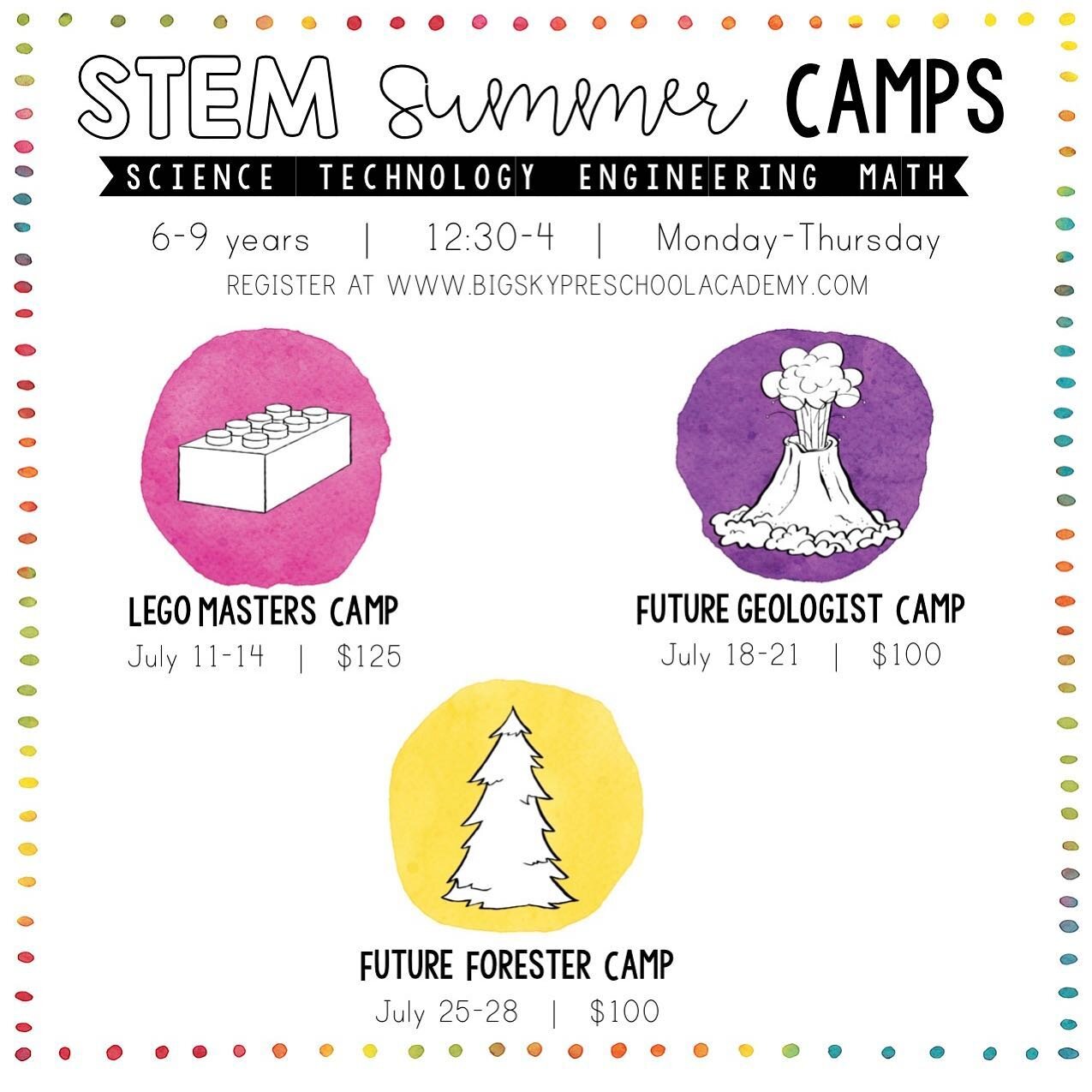 ☀️NEW this summer!☀️
.
.
We are offering a &ldquo;Future&rdquo; camp series for older school age students! These afternoon camps are geared toward 6-9 year olds! They are centered around math and science and use project-based leaning. Your child will