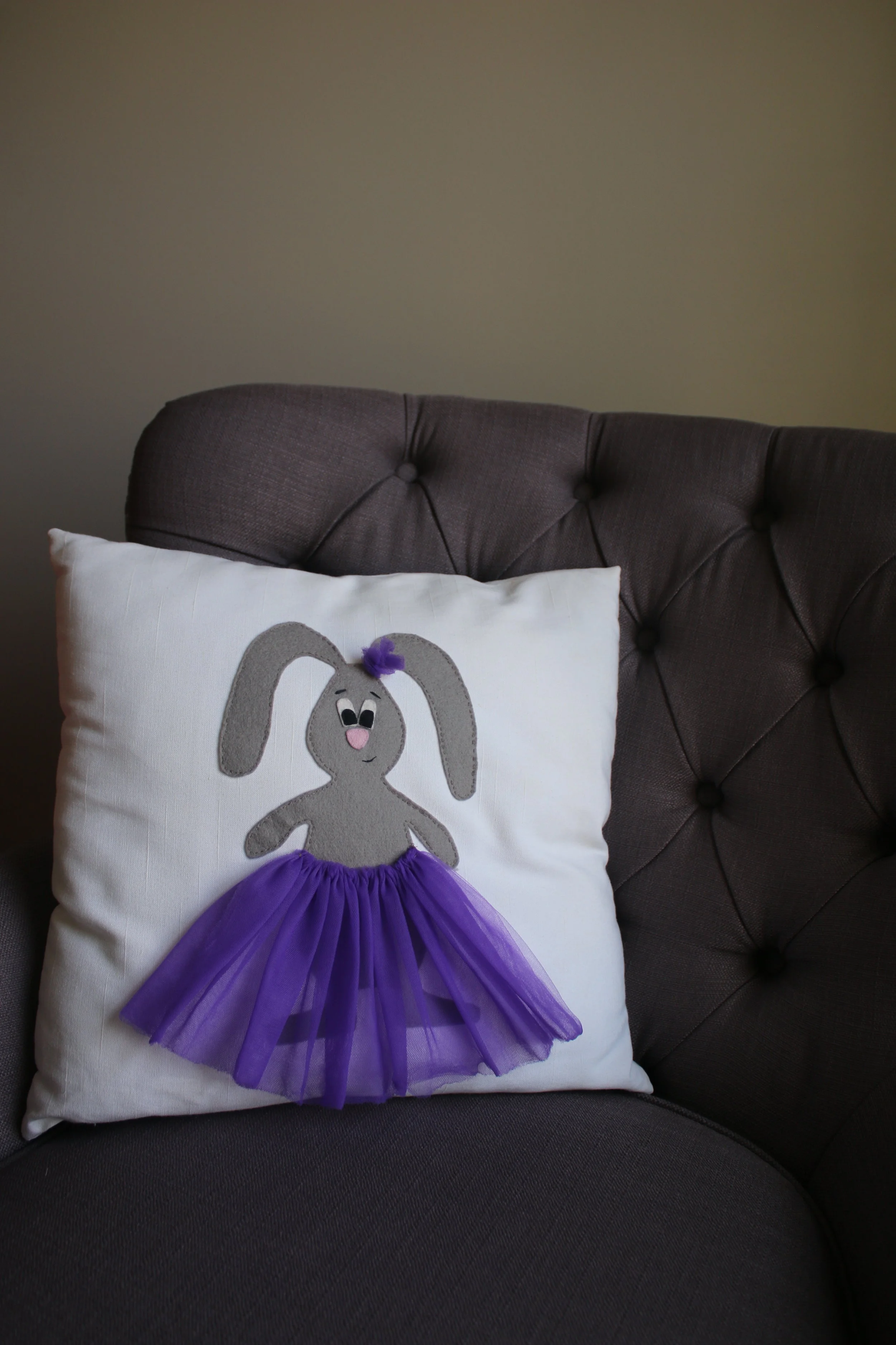Bunny in purple tutu