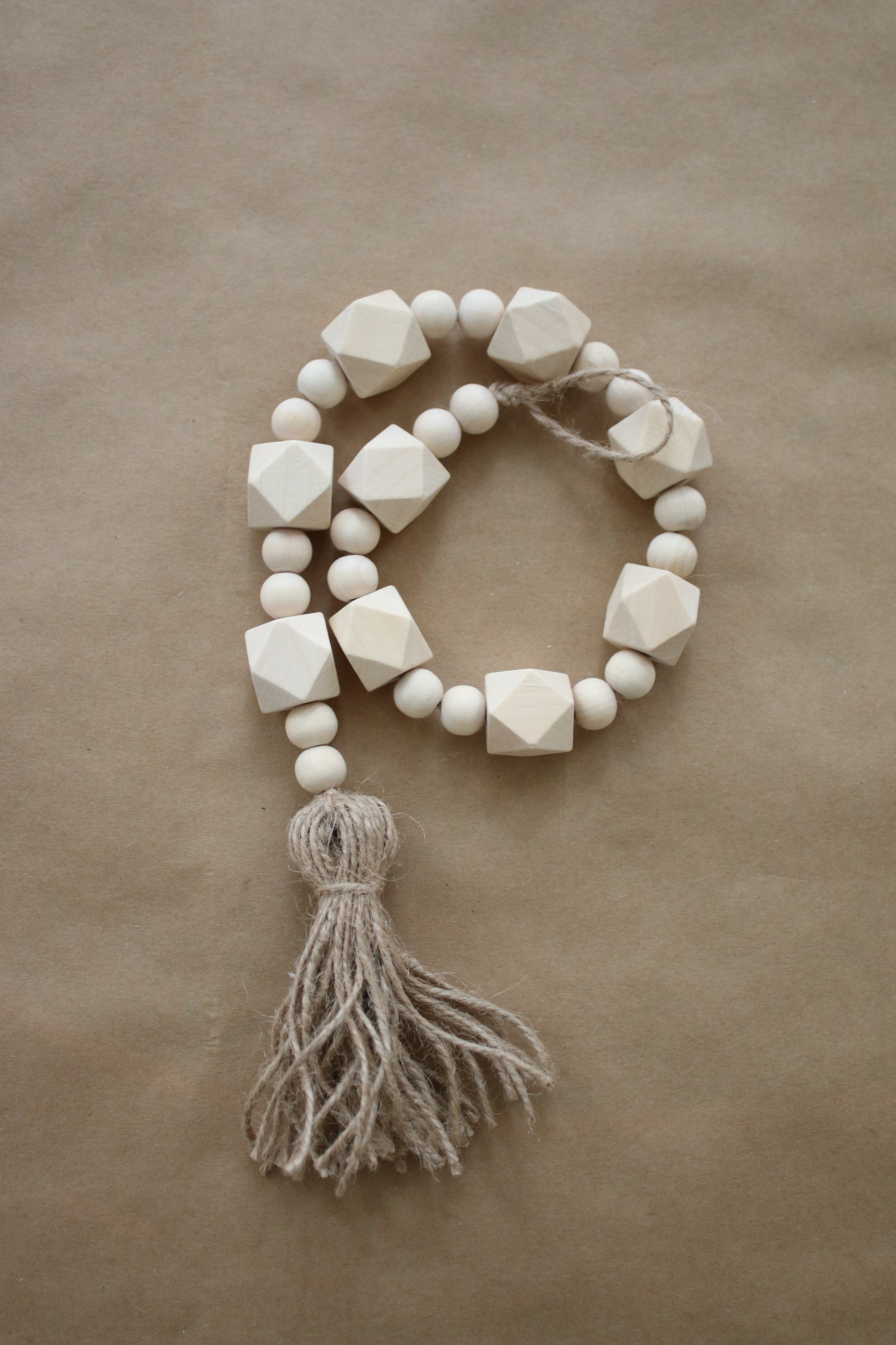 Wooden bead garland 21"