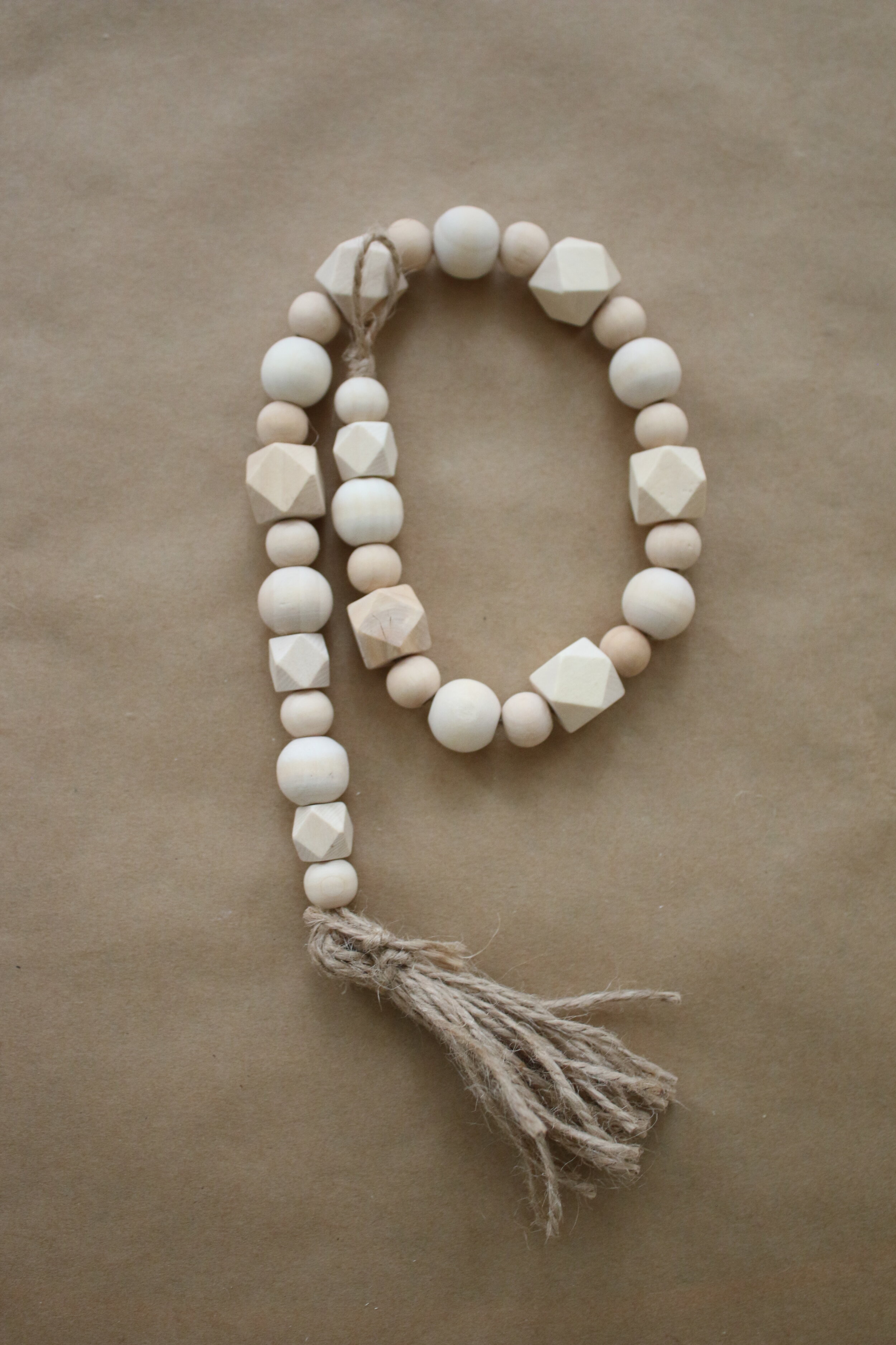 Wooden bead garland 21"