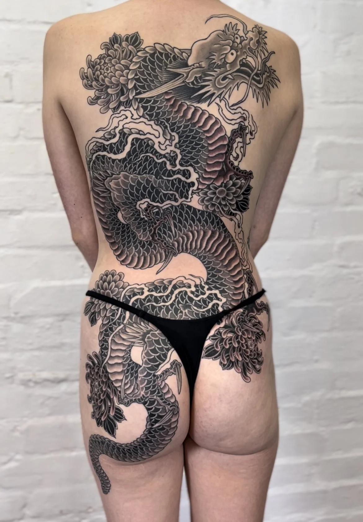 Japanese Dragon Back Tattoo by TomTom at Sunset Tattoo in Auckland, New Zealand