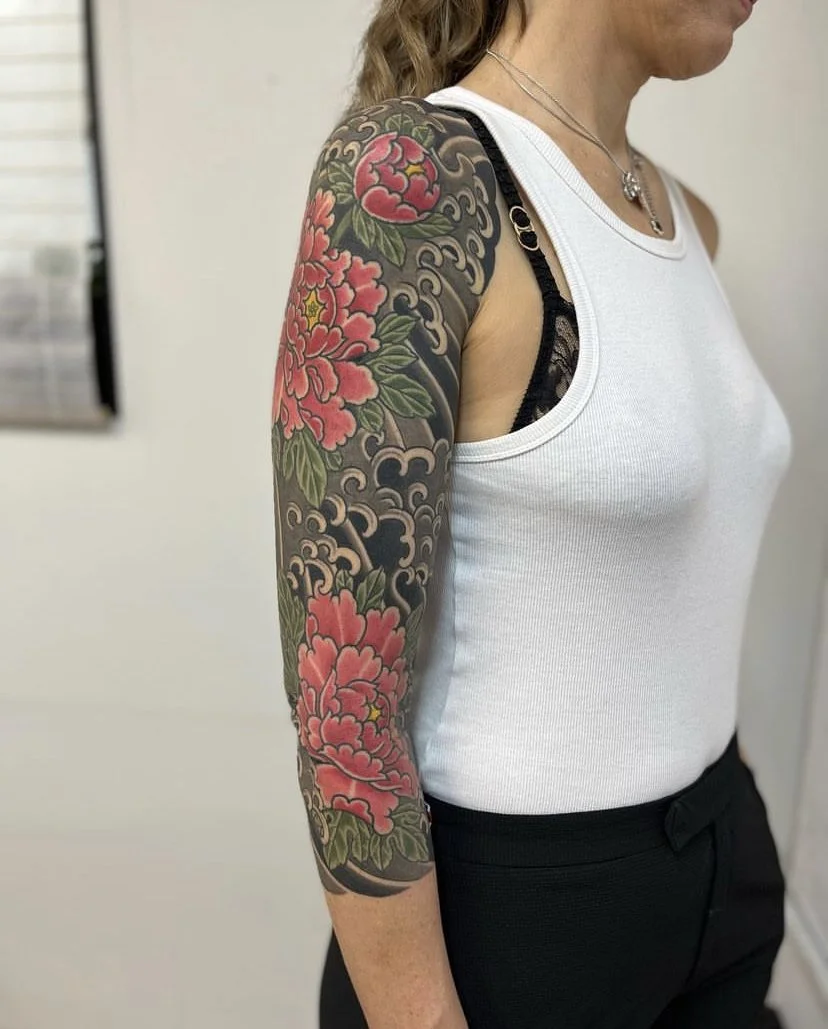 Peony and water sleeve finished recently 