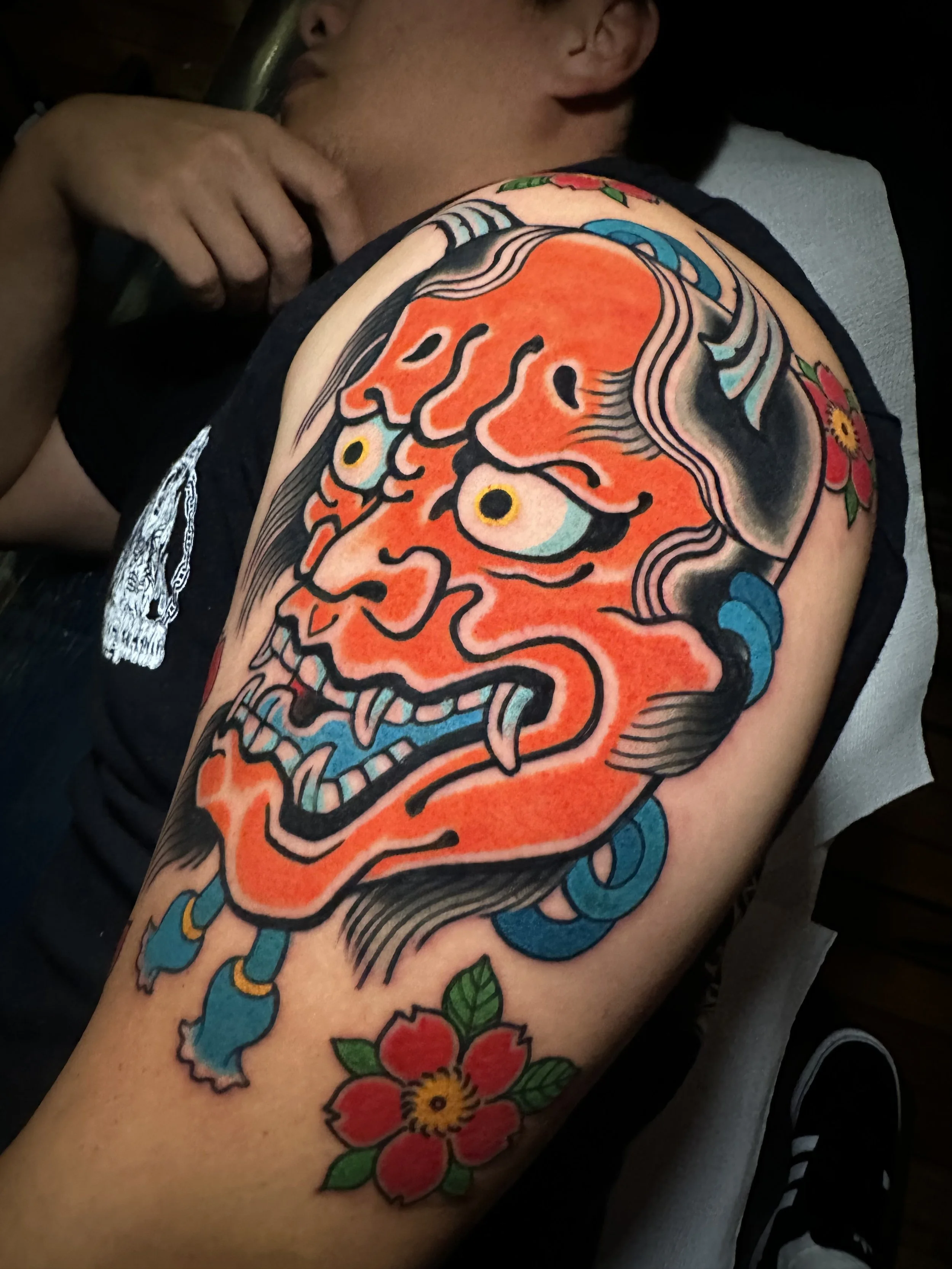 One shot Hannya Tattoo for Nigel's first tat!