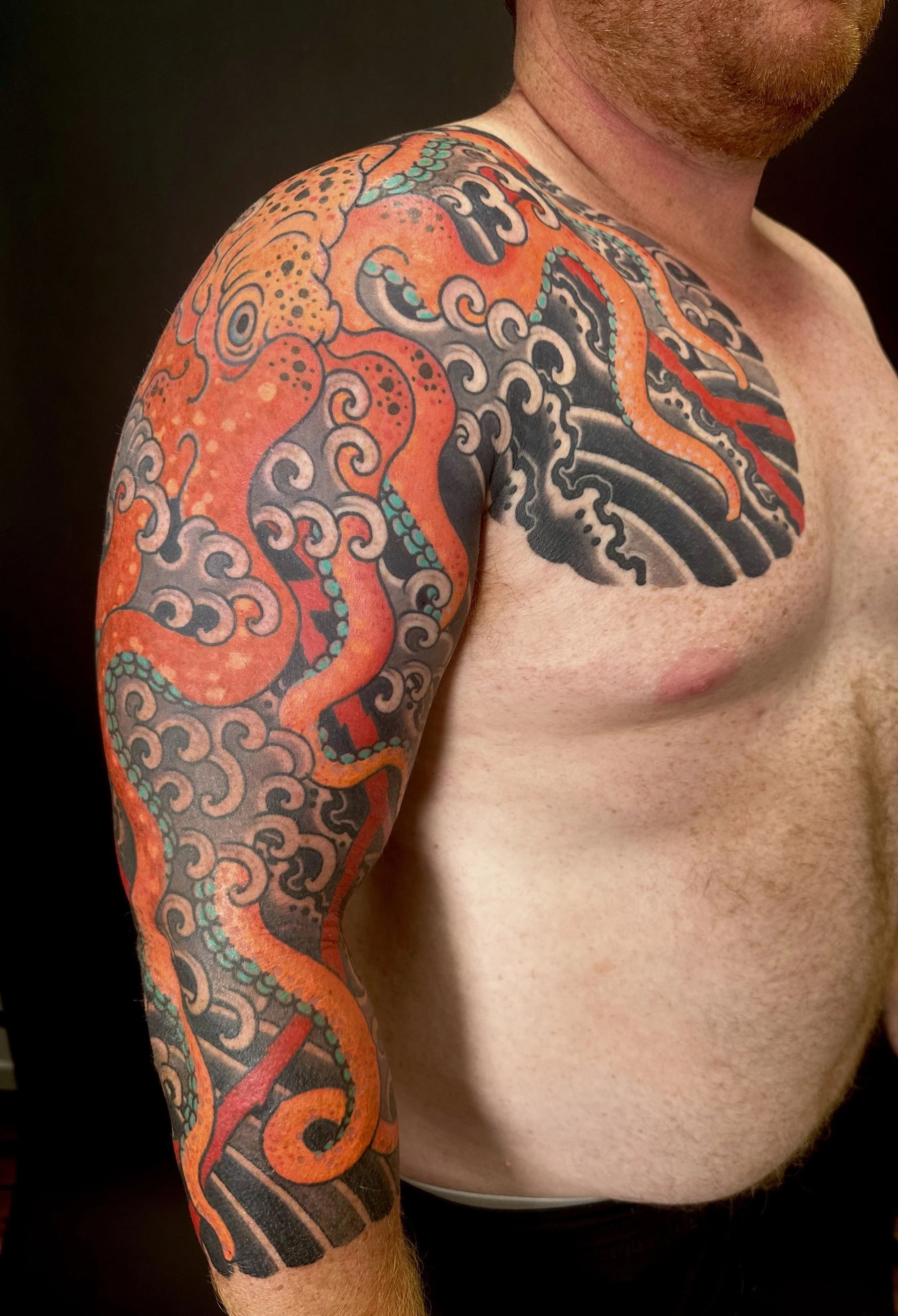 Just completed this octopus sleeve/chest plate for Daine