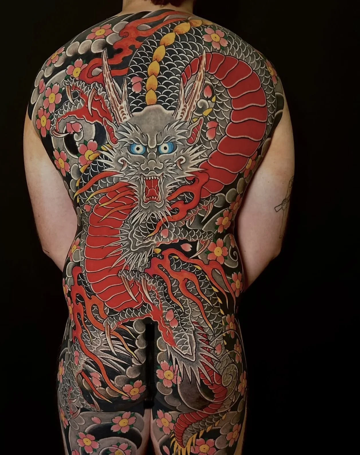 Japanese dragon back tattoo