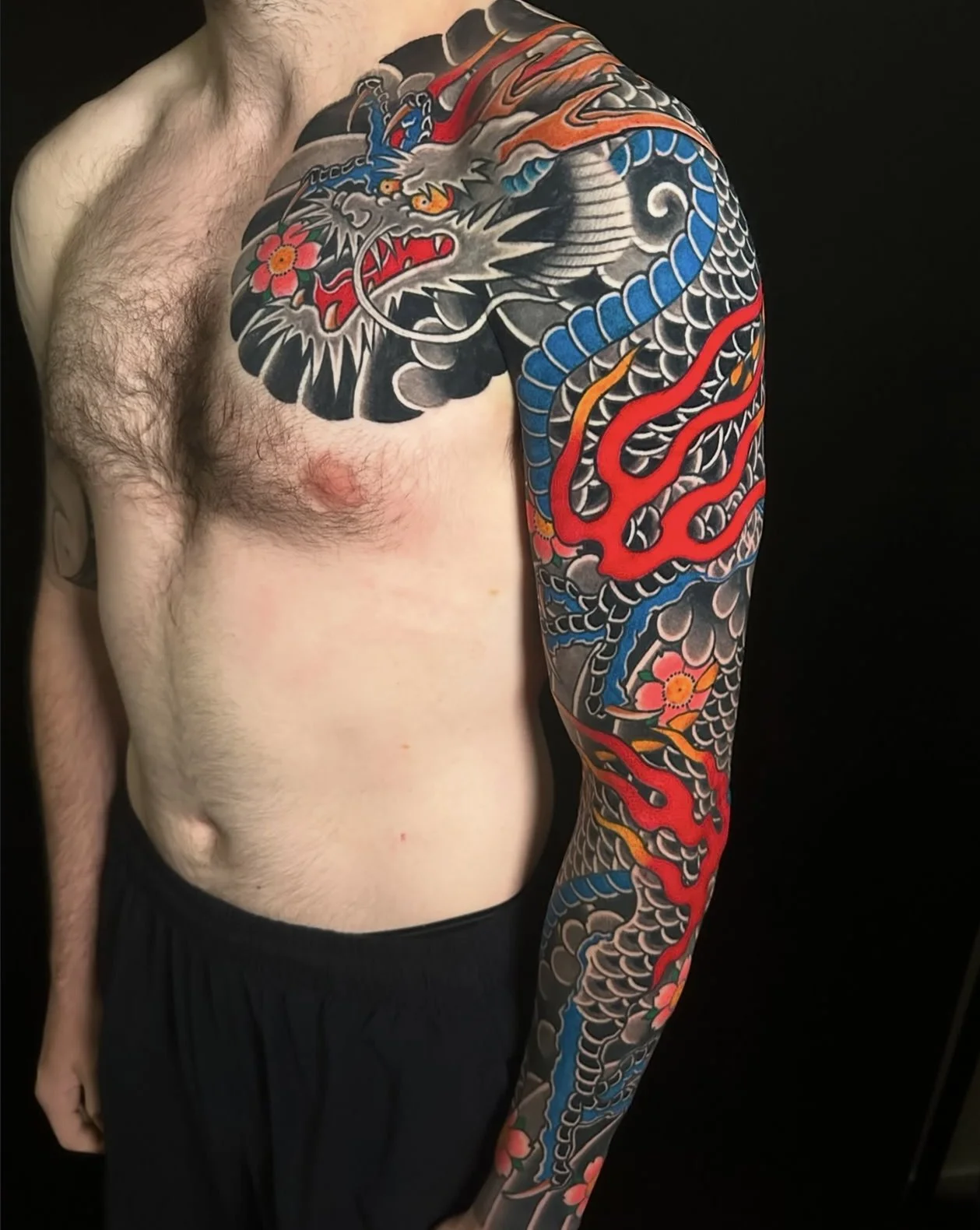 Japanese arm sleeve with dragon