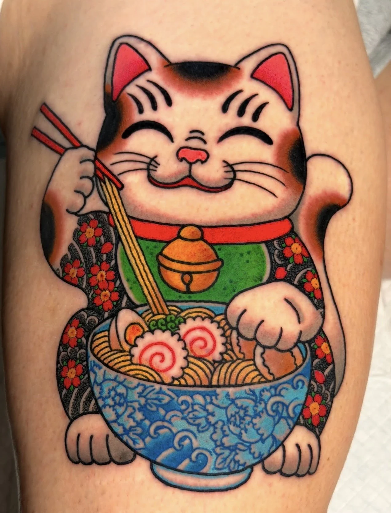 Japanese Maneki-Neko Tattoo