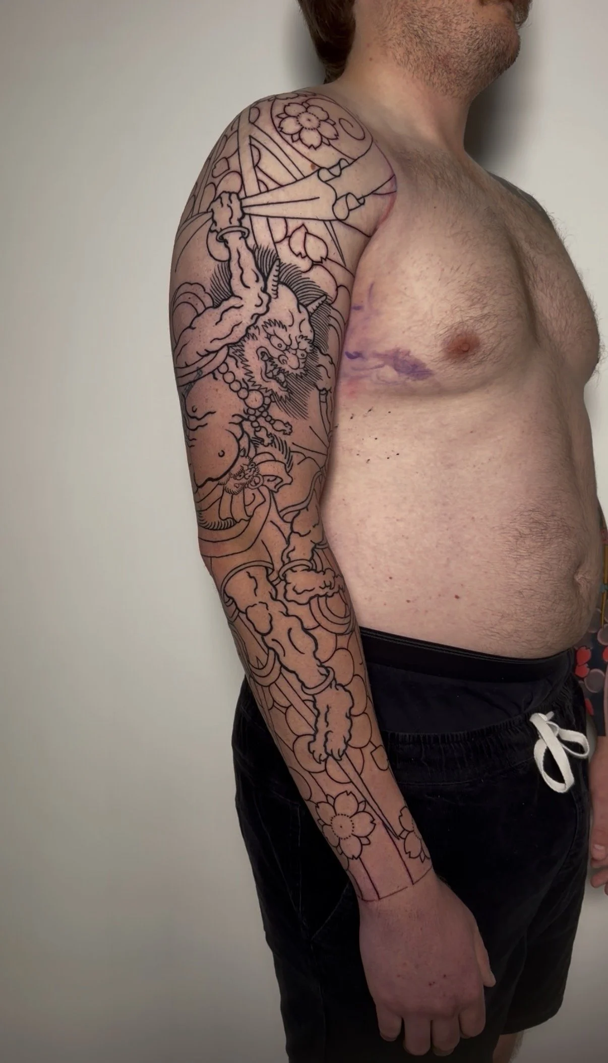 Japanese Fujin Sleeve Tattoo