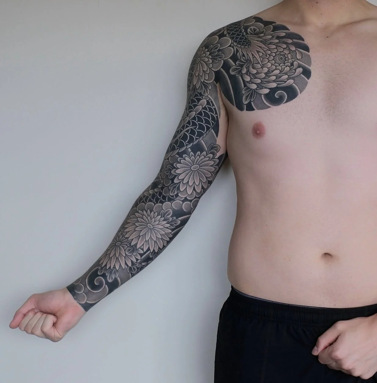 Japanese Dragon Arm Sleeve Tattoo