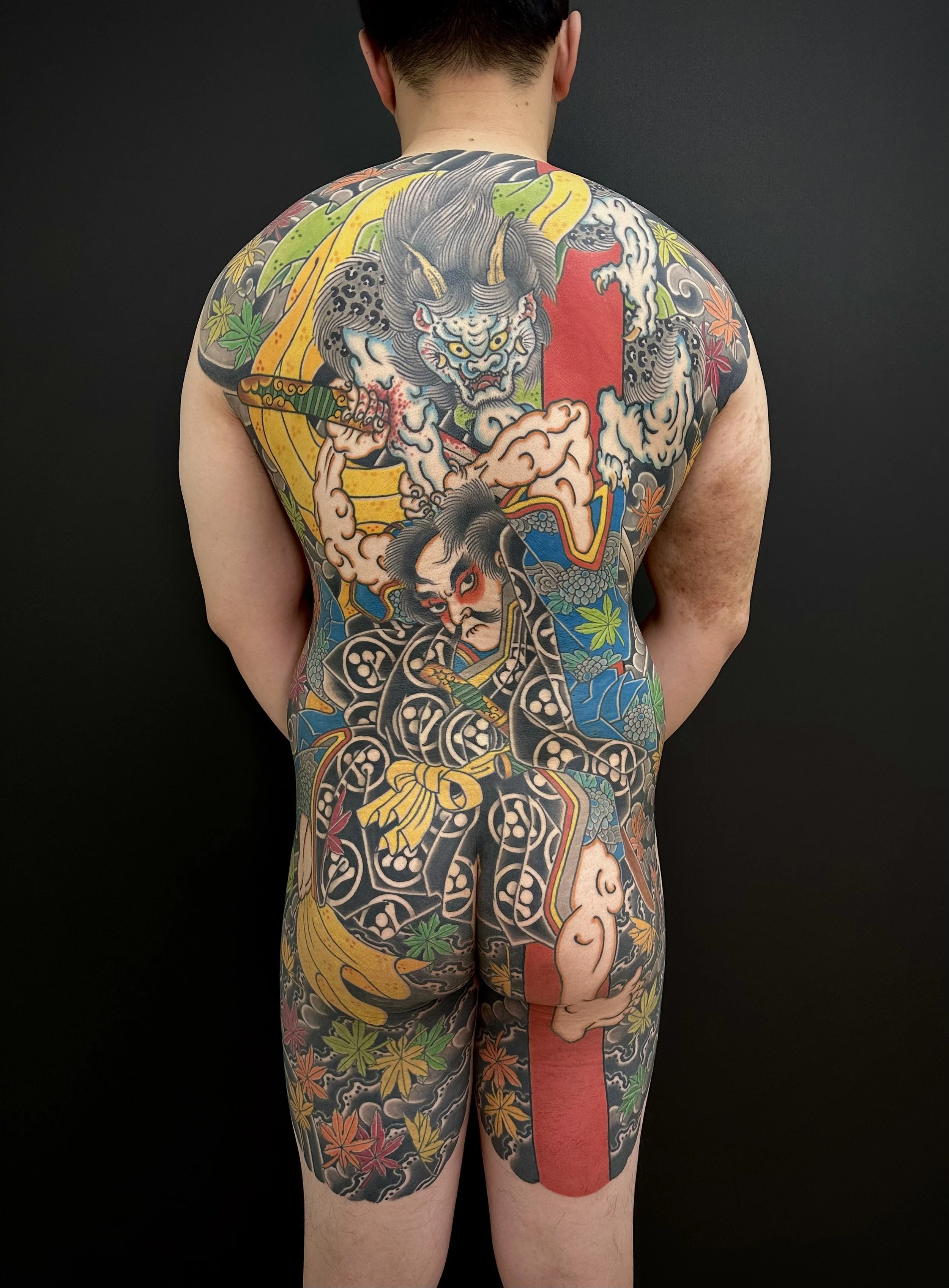 Japanese Wantanabe No Tsuna Back Tattoo by TomTom at Sunset Tattoo in Auckland, New Zealand
