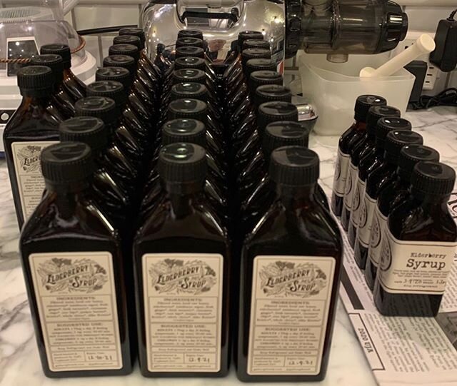 Bottling as much and as quickly as I can make it! 🤗#elderberrysyrup