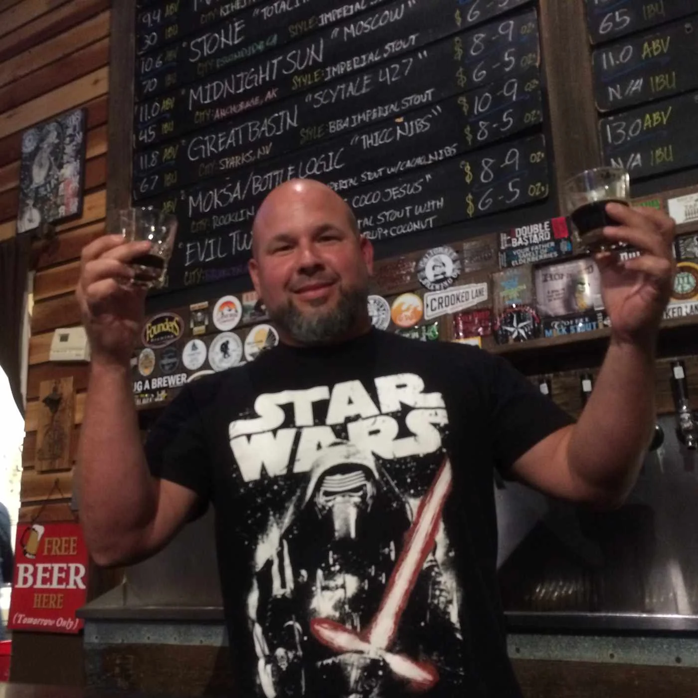 JJ Anderson brought 16 stouts to his Boneshakers brew pub for the 2018 Sacramento Beer Week festivities. Photo by Bob Moffitt