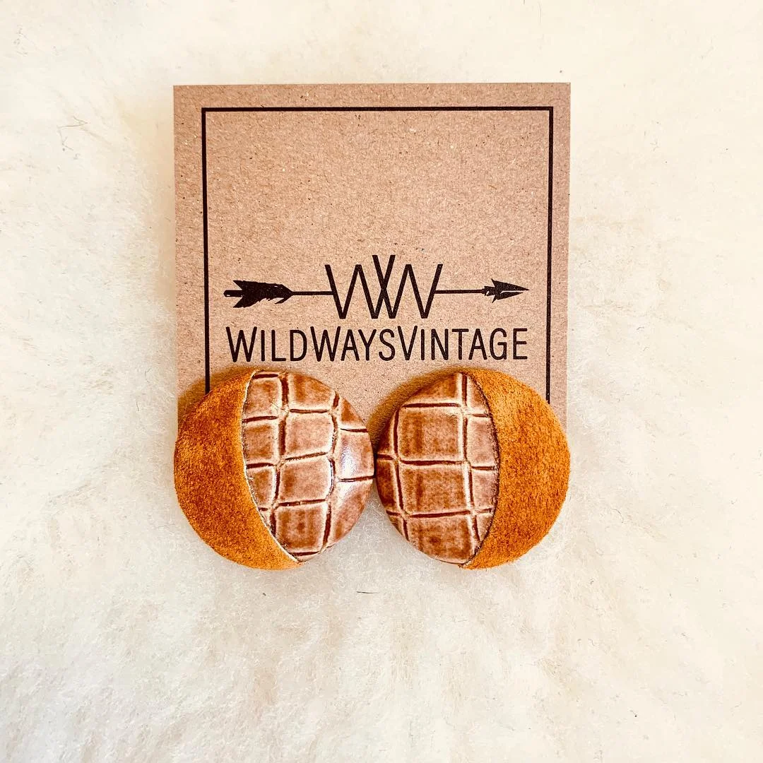 Suede Half Moon Earrings