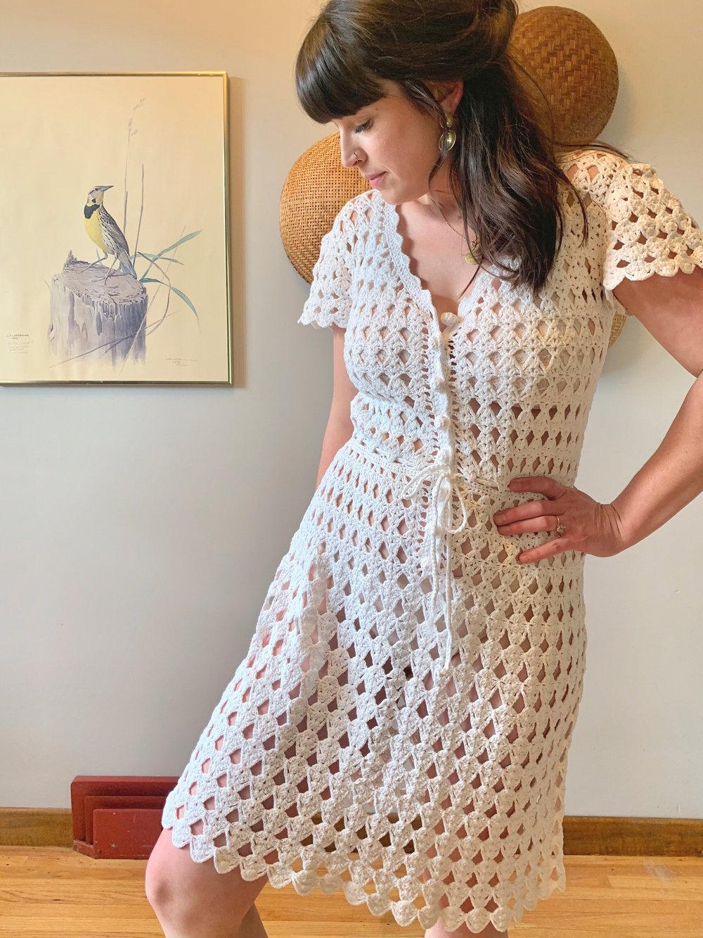 button up crochet dress Sand Dune Crochet Button Down Dress