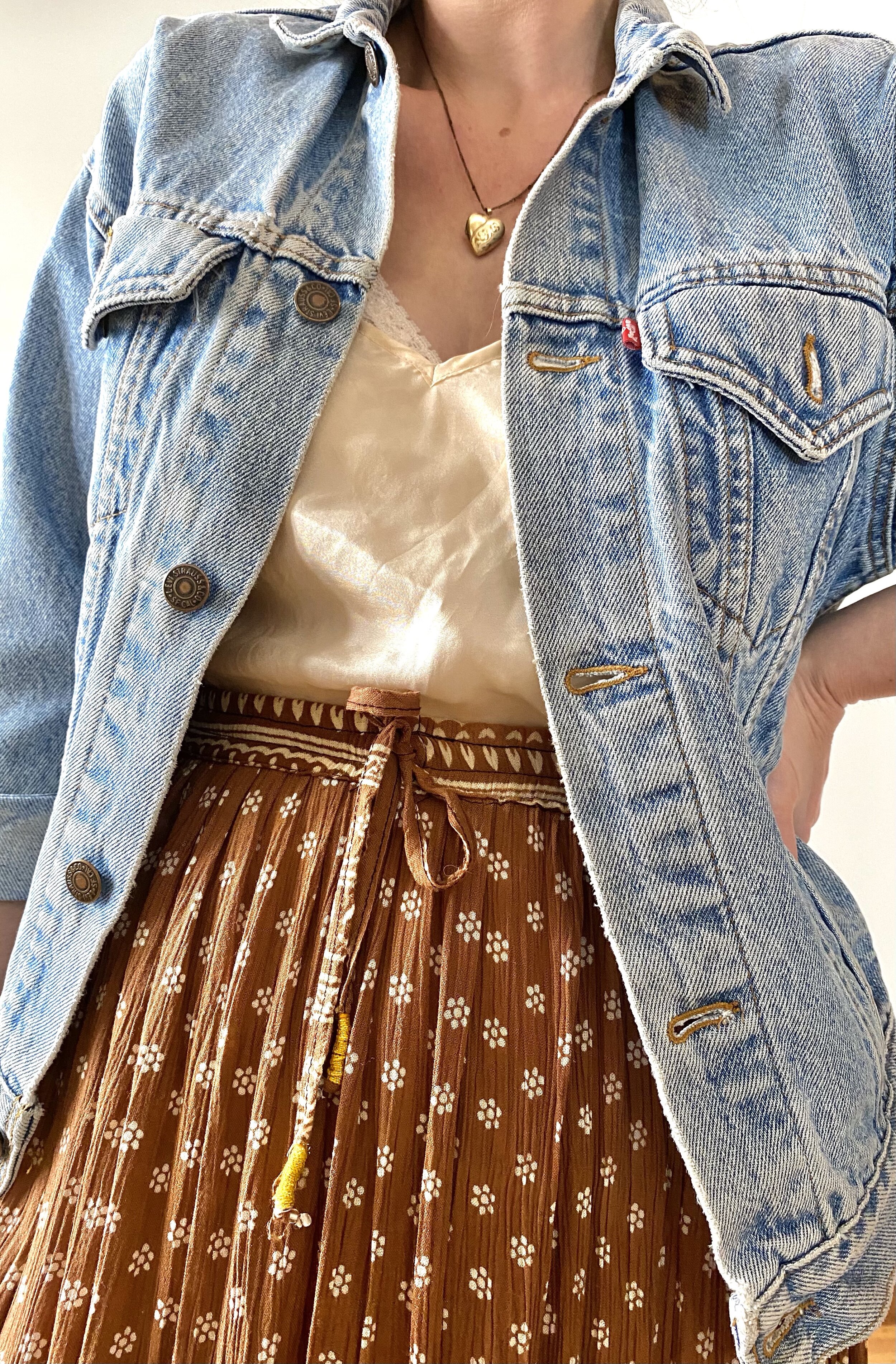 Mocha Vintage Broomstick Skirt