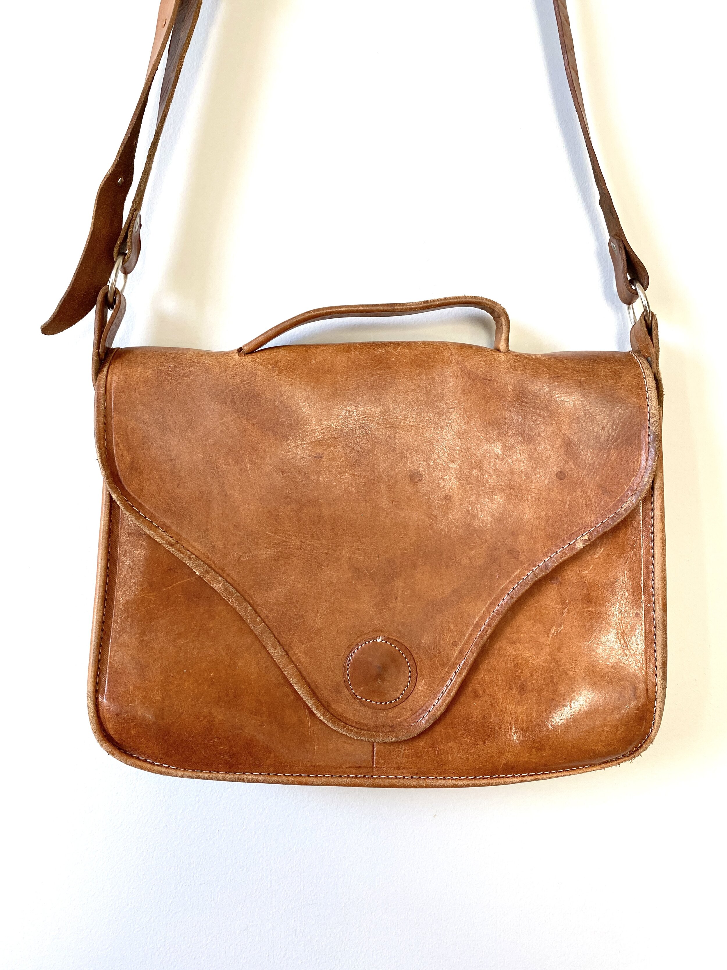 Honey Brown Vintage Leather Crossbody