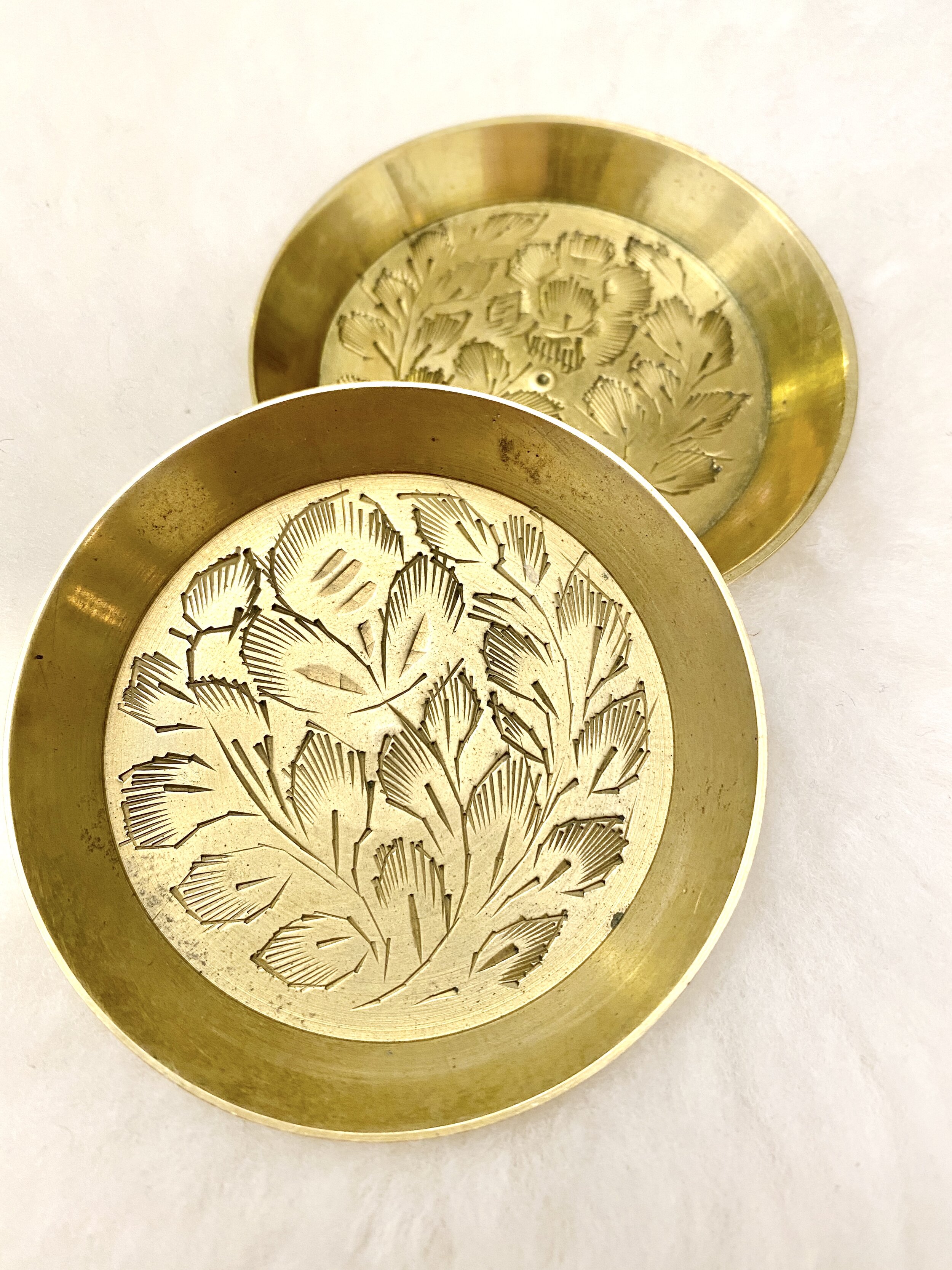 Micro Floral Brass Trays