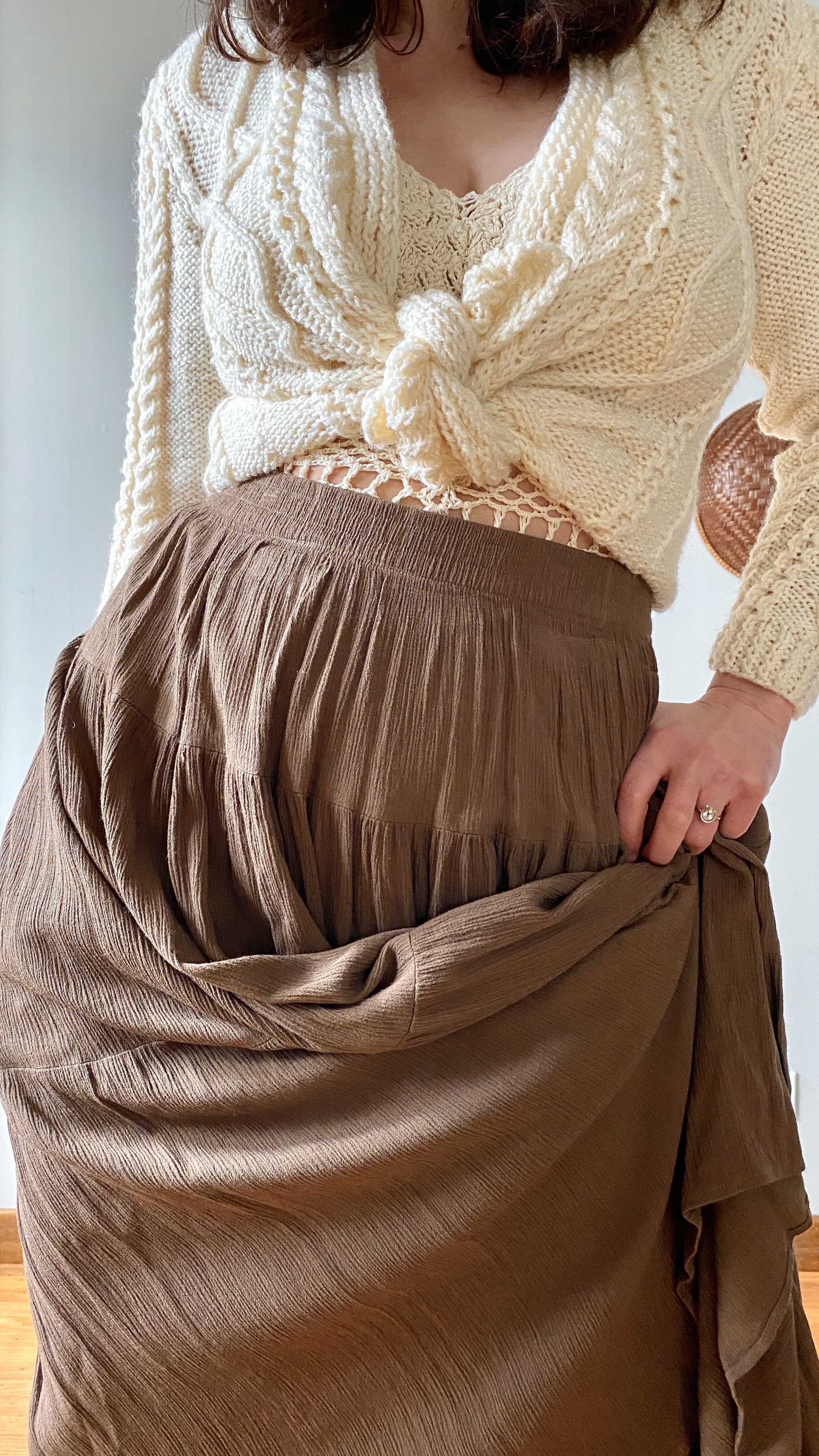 Milk Chocolate Vintage Broomstick Skirt
