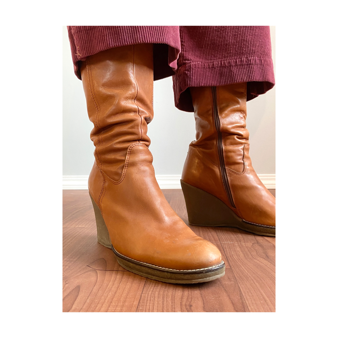 Epic Cognac Vintage Leather Boots