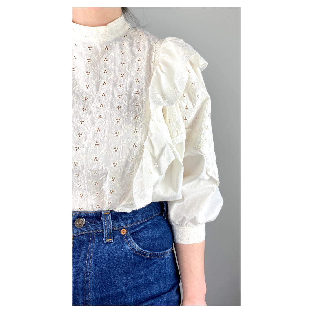 Romantic Eyelet Vintage Blouse