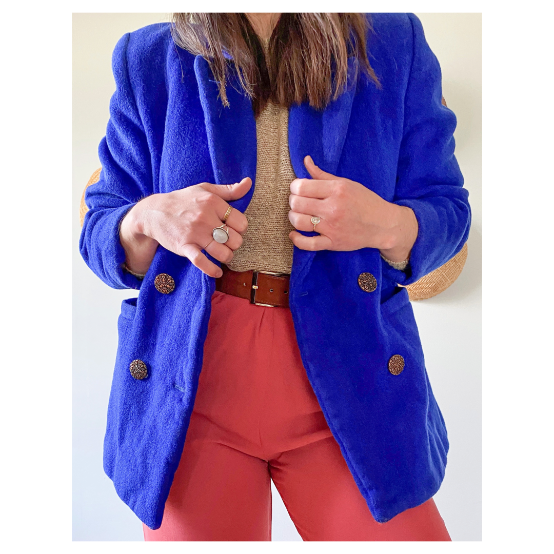 Cobalt Dreams Vintage Coat