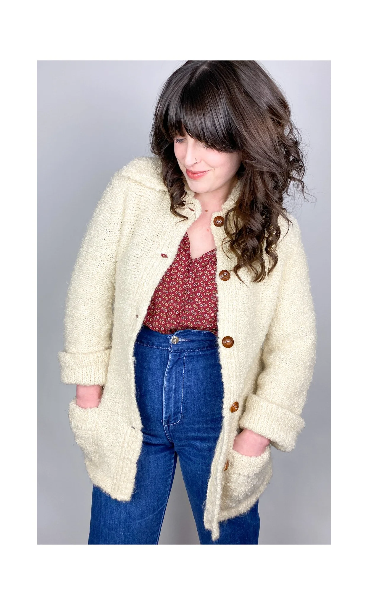 vintage cream cardigan