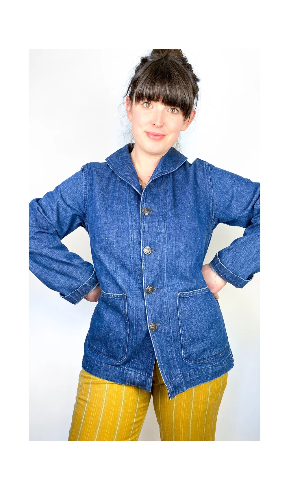 1940s USN Issue Denim Shawl Collar Chore Jacket | Wild Ways Vintage