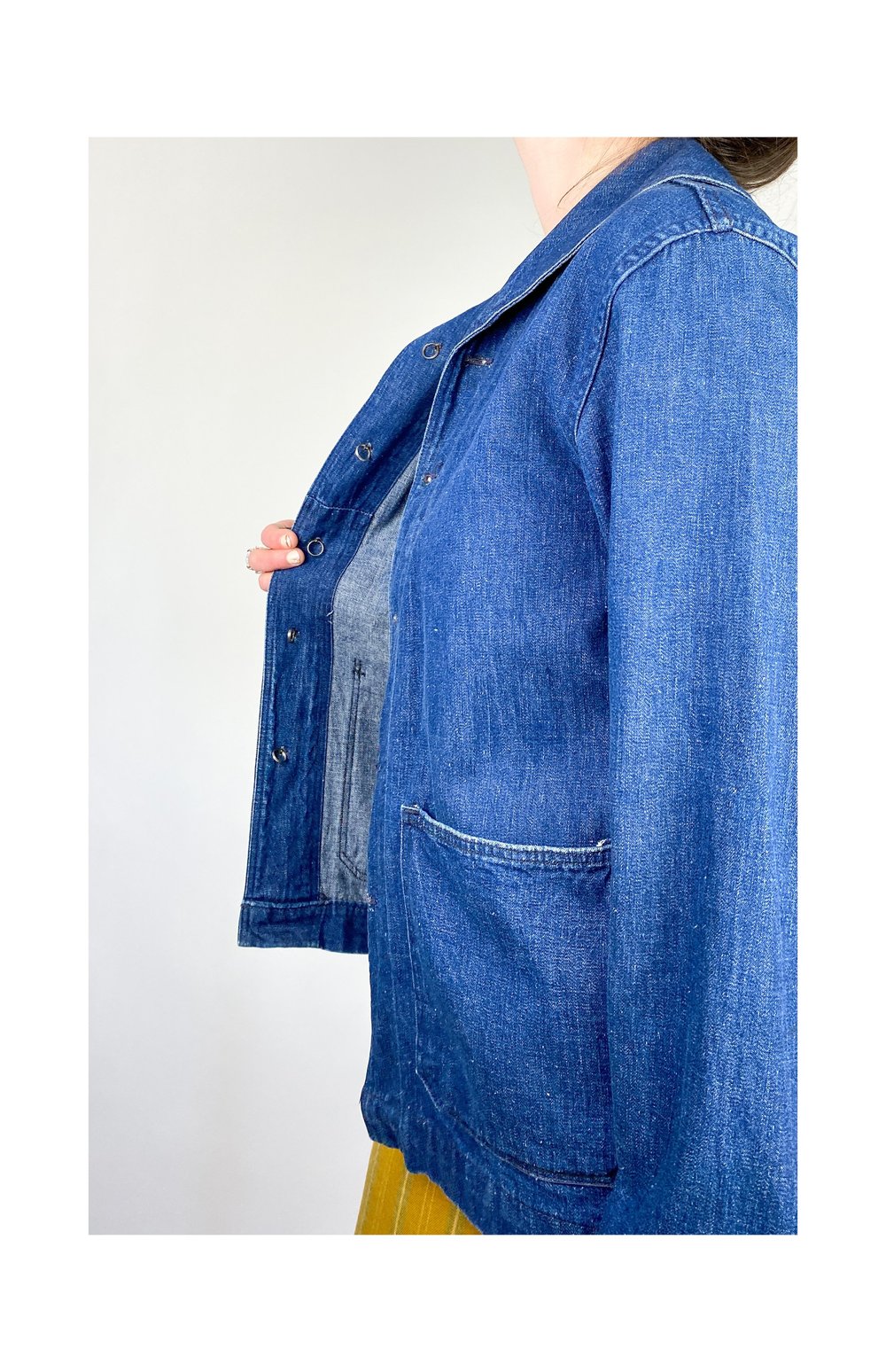 1940s USN Issue Denim Shawl Collar Chore Jacket | Wild Ways Vintage