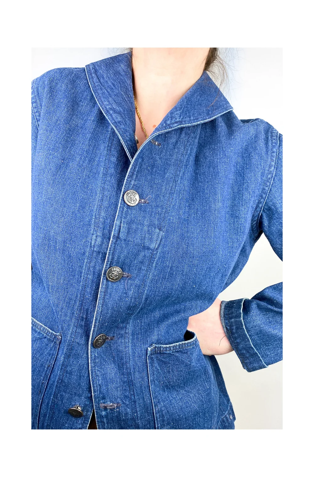 ジャケット・アウター 40s US NAVY SHAWL COLLAR DENIM jacket 40s US NAVY SHAWL COLLAR DENIM UTILITY JACKET - MATIN, VINTAGE