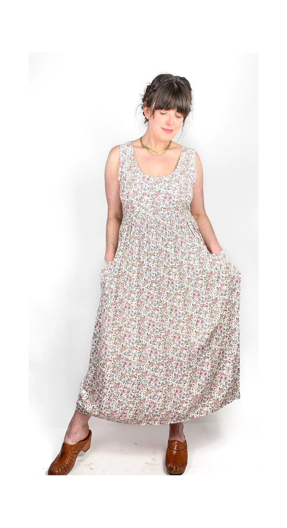 Vintage 90s Floral Papillon Maxi Dress | Wild Ways Vintage