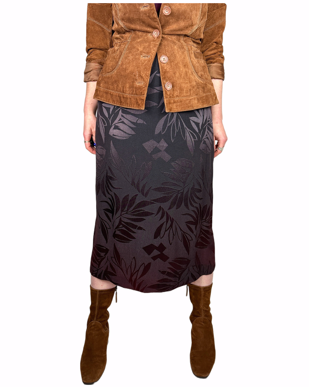 Vintage Embossed Aubergine Skirt