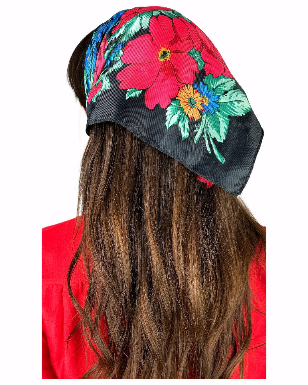 Vibrant Vintage Floral Scarf