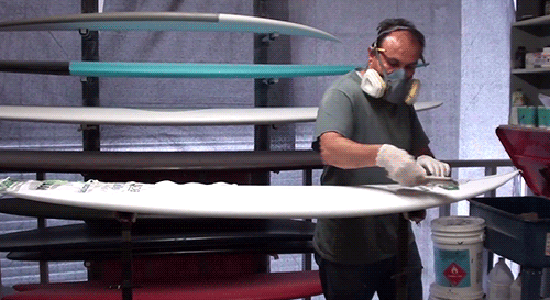 This surf board was created from algae oil