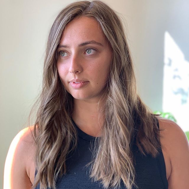 This pro swimmer came to us with never before colored hair! She got into law school in the east coast and wants everyone to know she was living in California. So I did sunkissed extra beached up highlights, thanks to blondor @wella.  And toning I nee