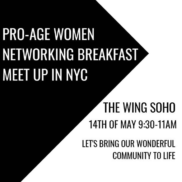 Good Friday morning. So excited..working on my breakfast event which is coming up this Tuesday May 14th at The SoHo Wing in NYC. Twenty fabulous Pro-Age Women coming together to share thoughts, ideas and style!! How fantastic!! DM if want to attend. Will keep you posted..