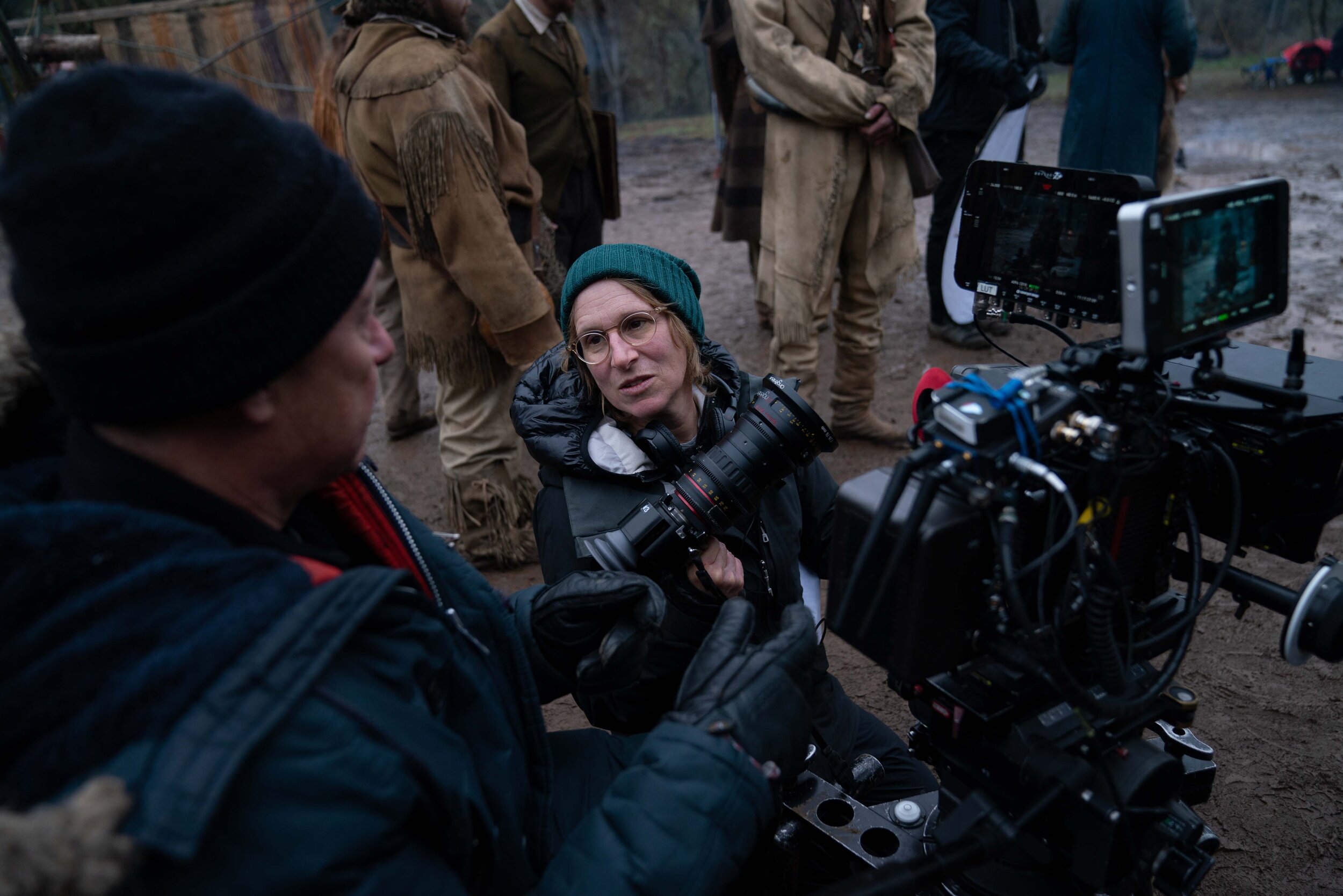  Director Kelly Reichardt on the set of  First Cow,  A24 