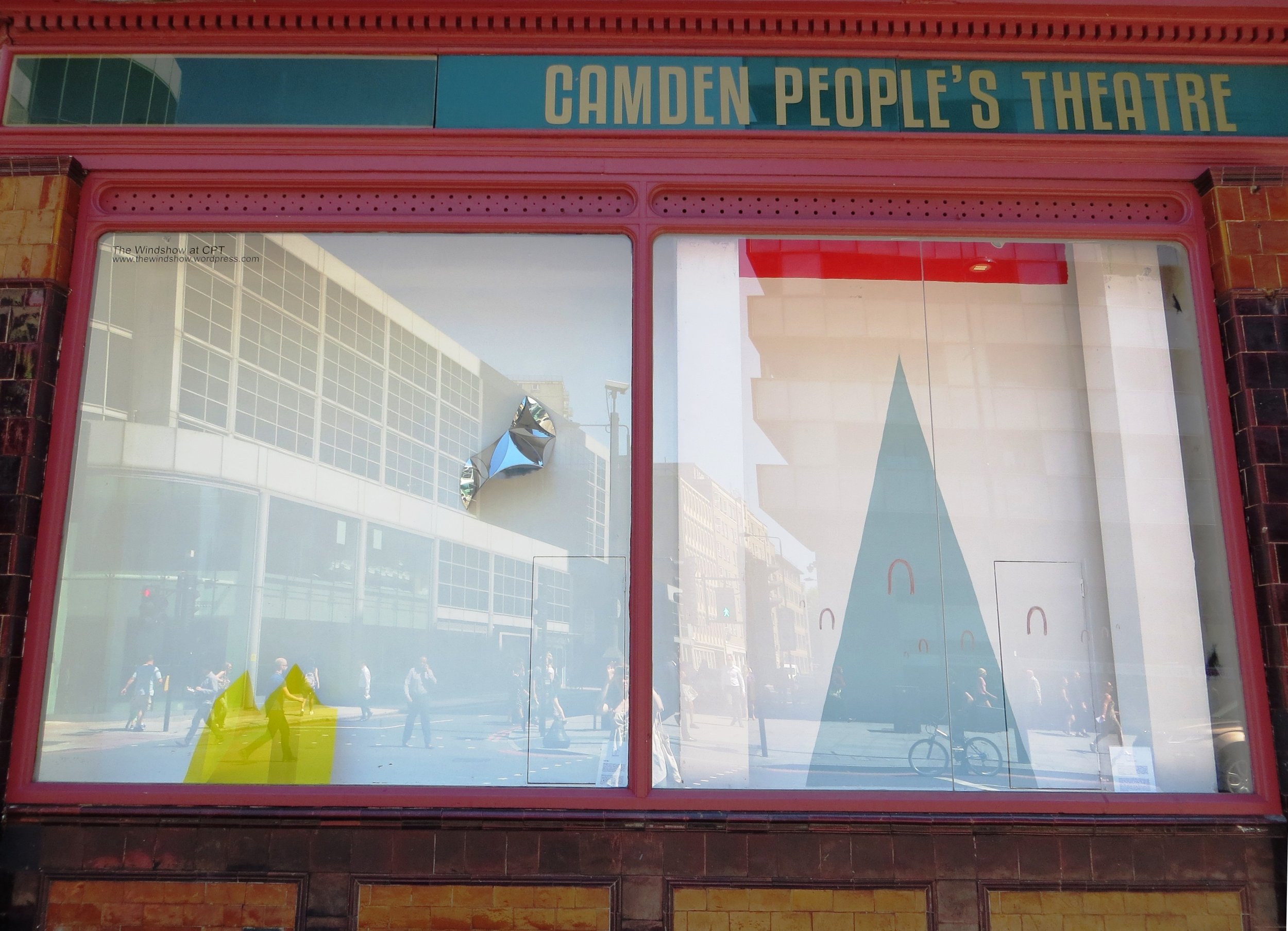  Summer 2016. Brigitte Parusel (left) and Hannah Luxton (right). Camden Peoples Theatre windows. 